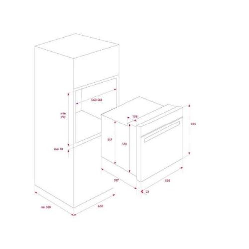 Lò nướng Teka HLB 8400 Black 111000005 6 Kích thước của Lò nướng Teka HLB 8400 Black