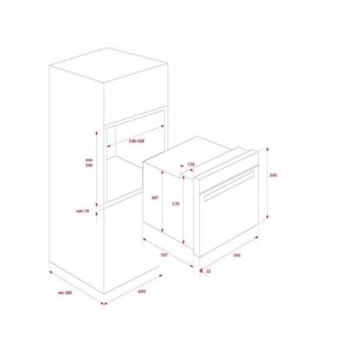 Kích thước của Lò nướng Teka HLB 8400 Black
