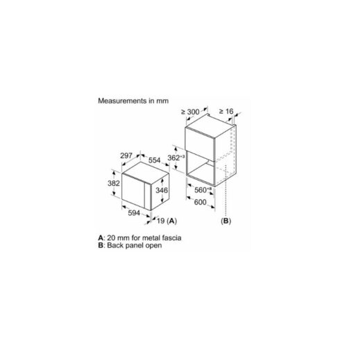 Kích thước của Lò vi sóng Bosch BEL520MS0K