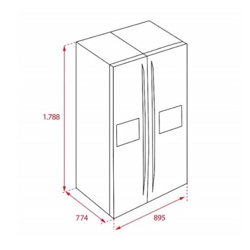 Kích thước của Tủ lạnh SBS Teka RLF 74925 SS EU