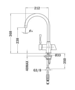 Kích thước của Vòi rửa Teka Sink faucet OS 200