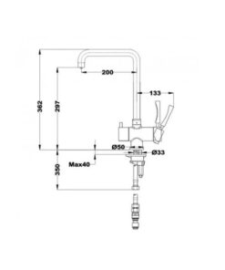 Kích thước của Vòi rửa Teka Sink faucet OS 210