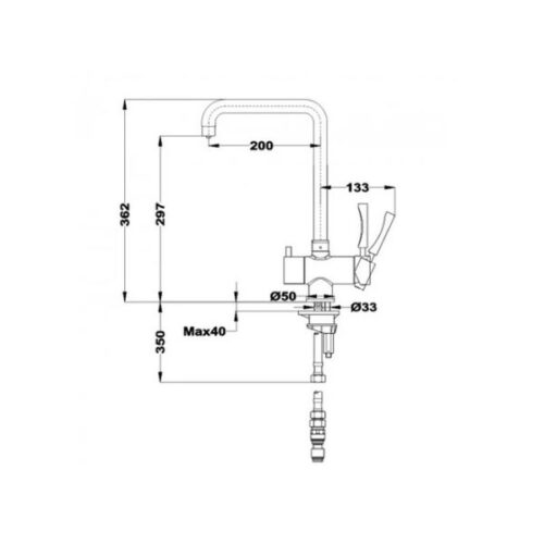 Kích thước của Vòi rửa Teka Sink faucet OS 210