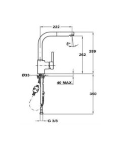 Kích thước của Vòi rửa Teka Sink faucet pull out ARK 938