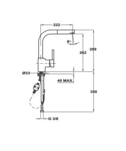 Kích thước của Vòi rửa Teka Sink faucet pull out ARN 938