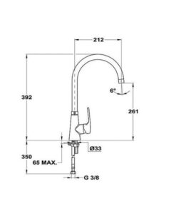 Kích thước của Vòi rửa Teka Sink faucet VITA 915
