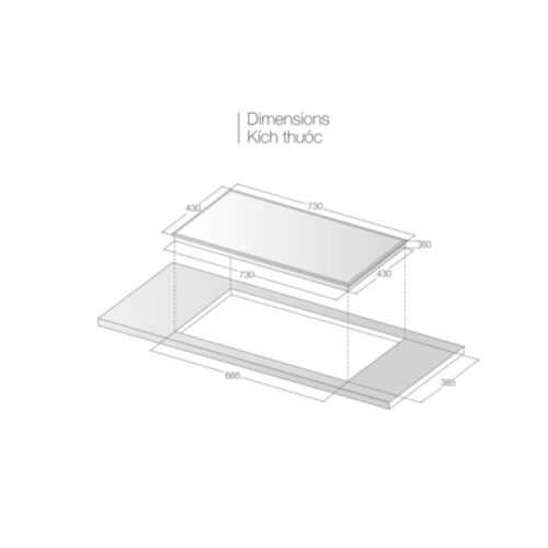 Kích thước bếp từ đôi Lorca LCI 806D