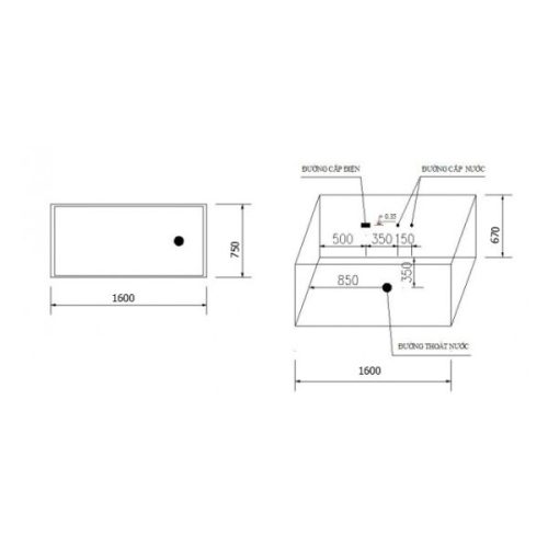 Bồn tắm Massage Govern K-1711 6 Kích thước của Bồn tắm Massage Govern K-1711