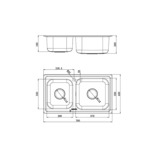 Chậu rửa bát Malloca MS 2076EP 7 Kích thước của Chậu rửa bát Malloca MS 2076EP