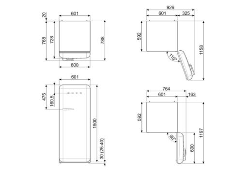 Tủ lạnh Hafele Smeg FAB28RRD5 535.14.619 màu đỏ - Ảnh 4