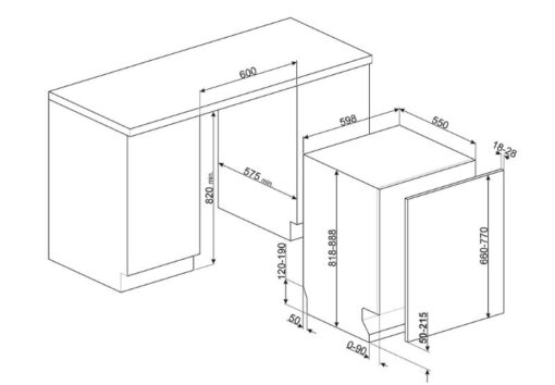 Máy rửa chén âm Hafele Smeg STL323BL 536.24.621 - Ảnh 4