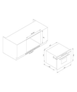 Kích thước lò hấp Malloca MST35-IX03 (kính trắng)