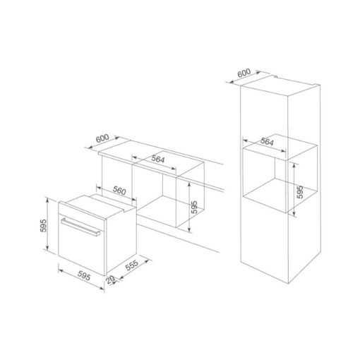 Kích thước lò nướng Malloca MOV-72 PYRO
