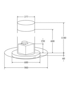 Kích thước máy hút đảo Lorca TA-6009