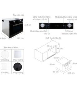 Kích thước của Lò vi sóng âm kệ Malloca MW 31GF