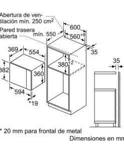 Kích thước của Lò vi sóng âm tủ Bosch BEL554MB0