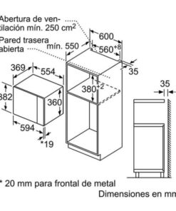 Kích thước của Lò vi sóng Bosch BEL554MBO Seri-6