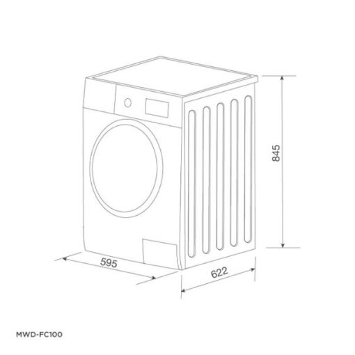 Kích thước của Máy giặt sấy kết hợp Malloca MWD-FC100