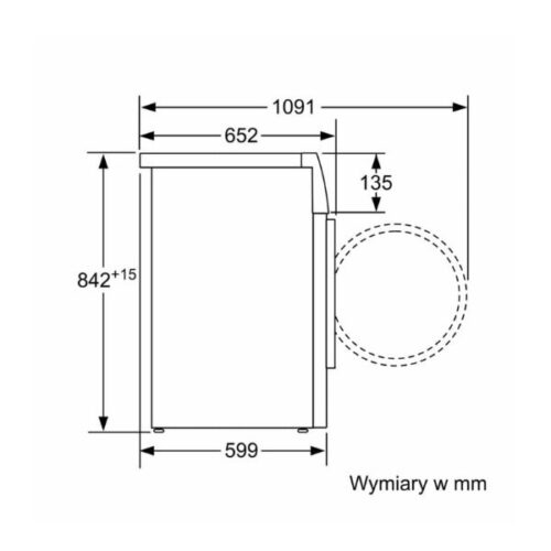 Kích thước của Máy sấy Bosch WTW85562PL