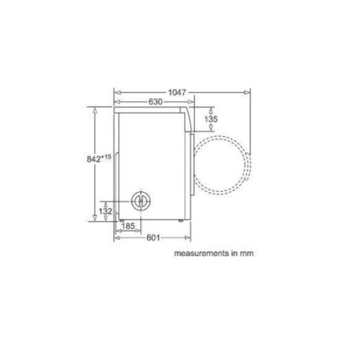 Kích thước của Máy Sấy Quần Áo Bosch WTA74200SG