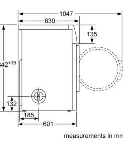 Kích thước của Máy sấy quần áo Bosch WTA74201SG