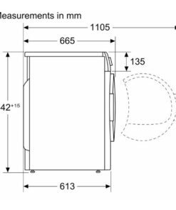 Kích thước của Máy sấy quần áo Bosch WTG86400PL