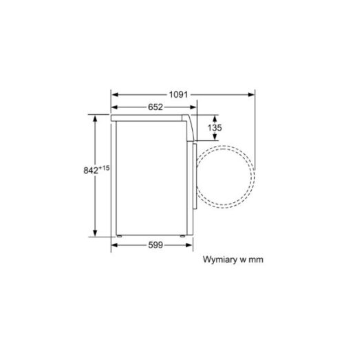 Kích thước của Máy sấy quần áo Bosch WTW85561PL