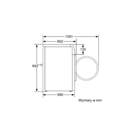 Kích thước của Máy sấy quần áo Bosch WTW85561PL