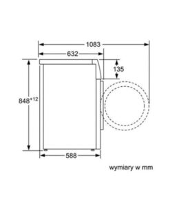 Kích thước của Máy sấy quần áo Bosch WTW85560BY