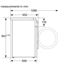 Kích thước của Máy sấy quần áo Bosch WTW876H8SG