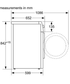 Kích thước của Máy sấy quần áo Bosch WTW876H8SG