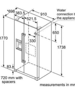 Kích thước của Tủ lạnh Side By Side Bosch KAI90VI20