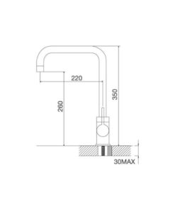 Kích thước của Vòi đồng mạ Inox K123 BN