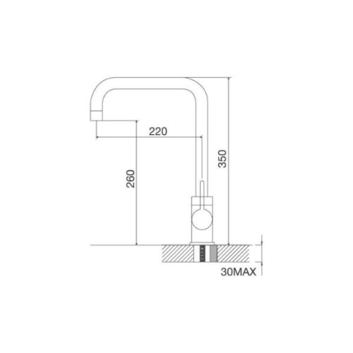 Kích thước của Vòi đồng mạ Inox K123 BN