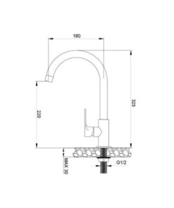 Kích thước của Vòi rửa bát Malloca K1603CL