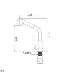 Kích thước của Vòi rửa chén bát Malloca K119N9