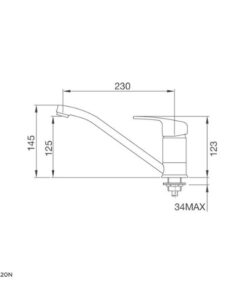 Kích thước của Vòi rửa chén bát Malloca K120N