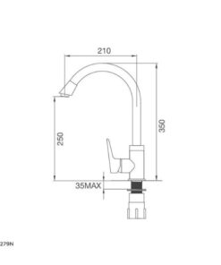 Kích thước của VÒI RỬA CHÉN BÁT MALLOCA K279N