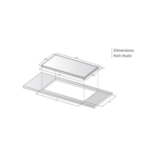 Kích thước bếp từ Lorca LCI-999 Plus