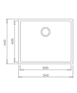 Kích thước của Chậu rửa bát TEKA Square 50.40 TG