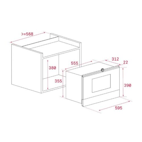 Kích thước của Lò vi sóng ML 8220 BIS L SM