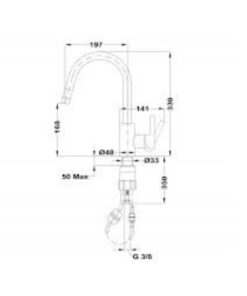 Kích thước của Vòi chậu rửa pull out MTP 938