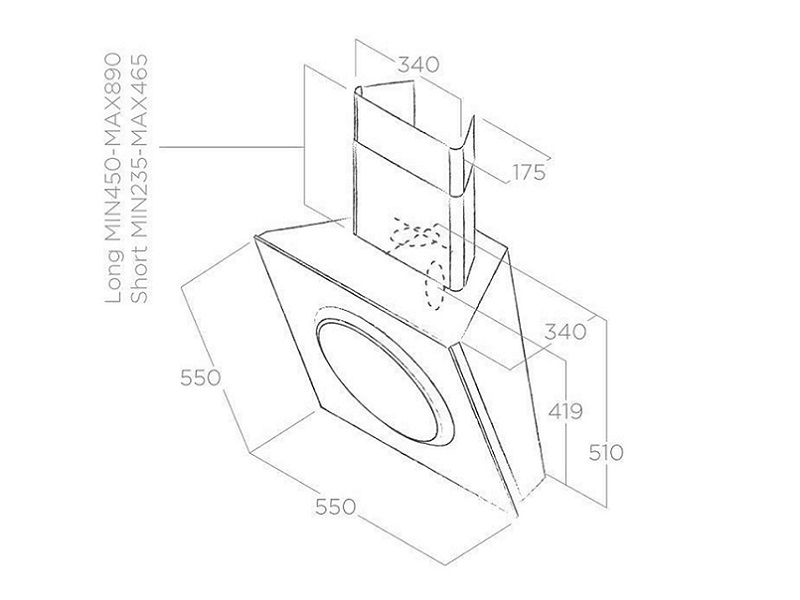 Máy hút mùi Elica MINI OM BL/F/55 6 Máy hút mùi Elica MINI OM BL/F/55 - Ảnh 4