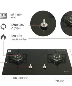 Kích thước Bếp gas âm Rinnai RVB-212BG