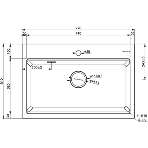 Chậu Rửa Hafele HS22-GEN1S90M - màu Xám 577.25.530 - Ảnh 2