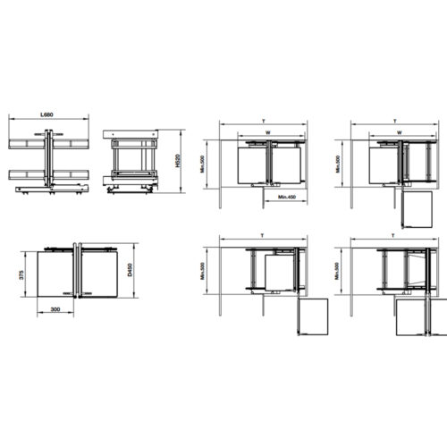 Kích thước Kệ Góc Hafele Olla 900mm Kosmo 595.50.804