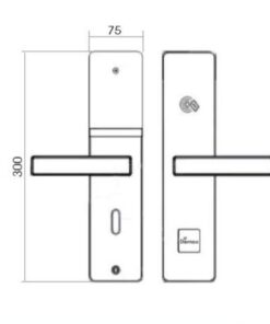 kích thước Khóa khách sạn tích hợp đầu đọc thẻ Demax HSL605 SB
