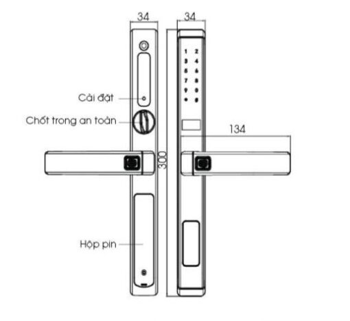 Khóa cửa điện tử chống nước Demax SL588 BL - Ảnh 2