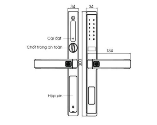 Khóa cửa điện tử chống nước Demax SL688 AG App Wifi - Ảnh 2