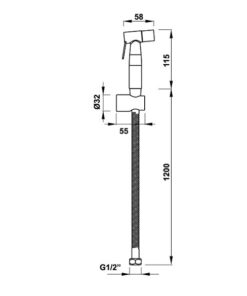kích thước Vòi Xịt Vệ Sinh Hafele 485.95.032